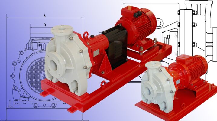 Pumpe mit Gleitringdichtung Fiberglas