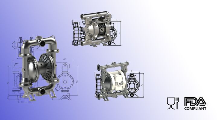 Druckluftmembranpumpen Lebensmmittel Food Pharma Druckluftmembranpumpe